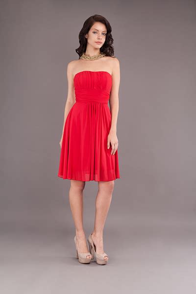 Vestido Strapless Rojo Mipa Fashion