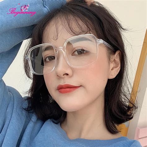 beginning exquisite retro large square frame resin glasses women men korean eyeglasses eyewear