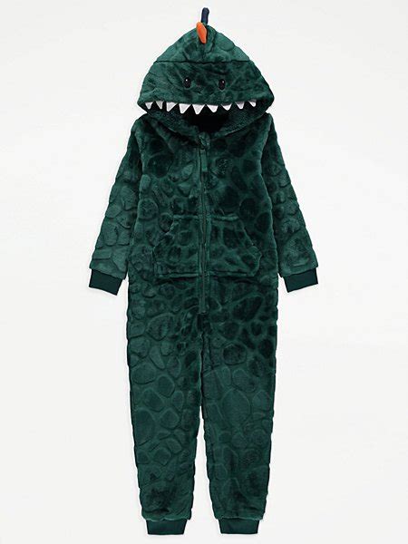 Mint Green Dinosaur Fleece Hooded Onesie Sale And Offers George At Asda