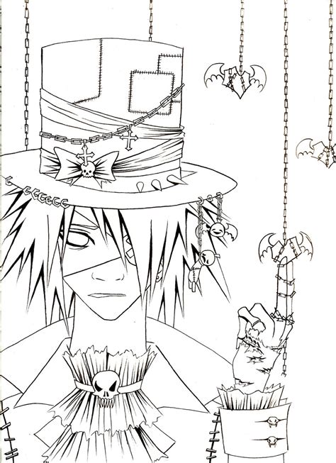 Scary Anime Boy Coloring Pages