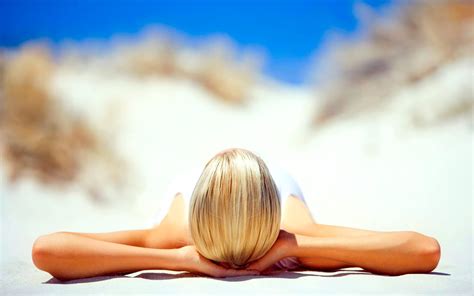 Beach Sunbathing Girl HD Desktop Wallpapers K HD