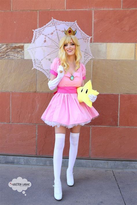 Kristen Lanae Princess Peach Cosplay Super Mario Bros Halloween Cosplay Disfraces