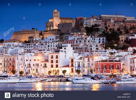Ibiza Town Harbour And Old Town Ibiza Balearic Islands