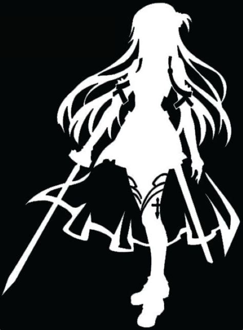 Asuna line art drawing sketch, asuna in black, white, face, hand png. il_570xN.774726888_rr0g.jpg (480×653) | Sword art online ...