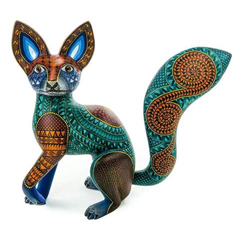 Viva Mexico Fantastic Fox Oaxacan Alebrije Wood Carving Handcrafted