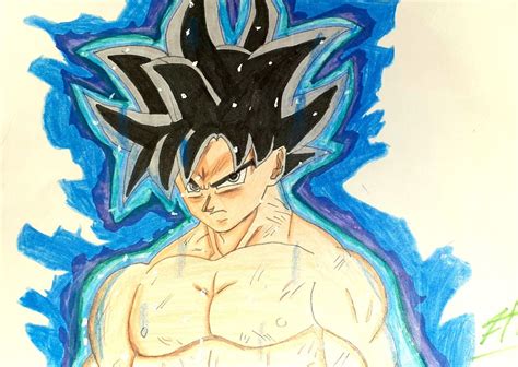 Goku Ultra Instinto Dibujo Con Lapices De Colores Lapices De Colores