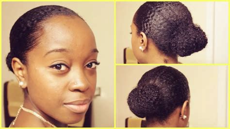 learn how to do sleek bun hairstyle on natural hair a million styles