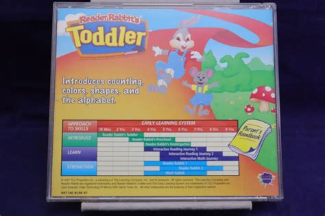The Learning Company Reader Rabbits Toddler 1997 Pc Cd Rom Computer