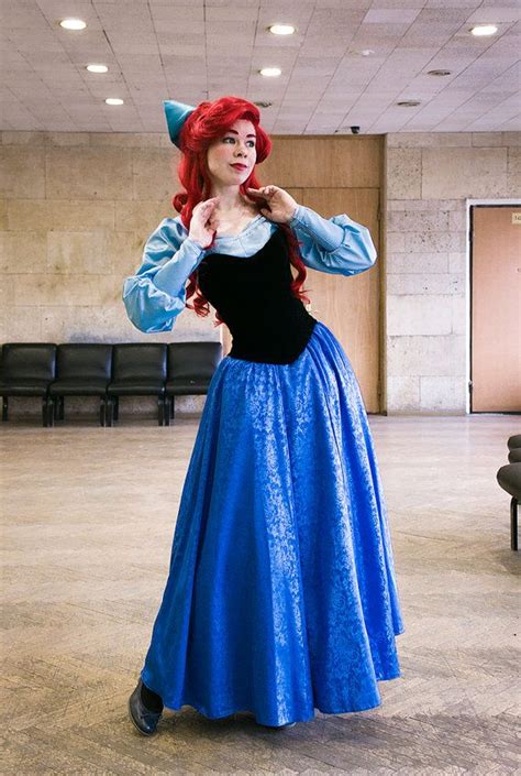 ariel blue dress cosplay disney princess halloween costume for adult en 2020 disfraces