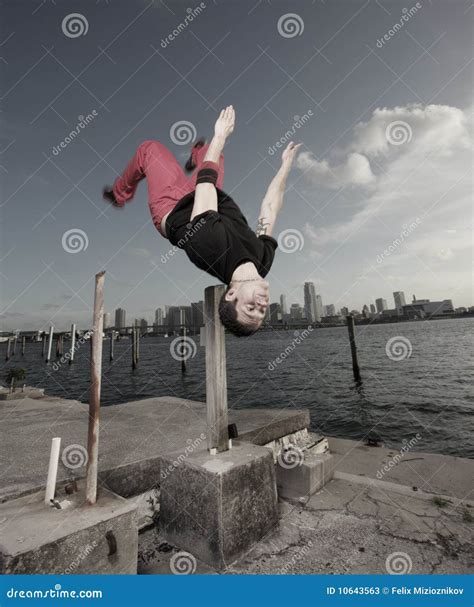 Guy Flipping Stock Image Image Of Outdoors Acrobatic 10643563