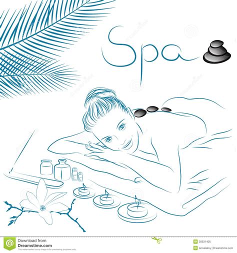 Photo About Vector Illustration Of Woman Lying For Spa Massage Illustration Of Body