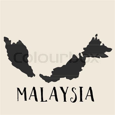Doodle Freehand Map Sketch Of Malaysia Stock Vector Colourbox