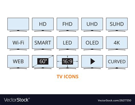 Smart Tv Icons Set Royalty Free Vector Image Vectorstock