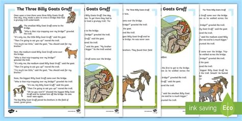 The Three Billy Goats Gruff Traditional Tales Differentiated Reading