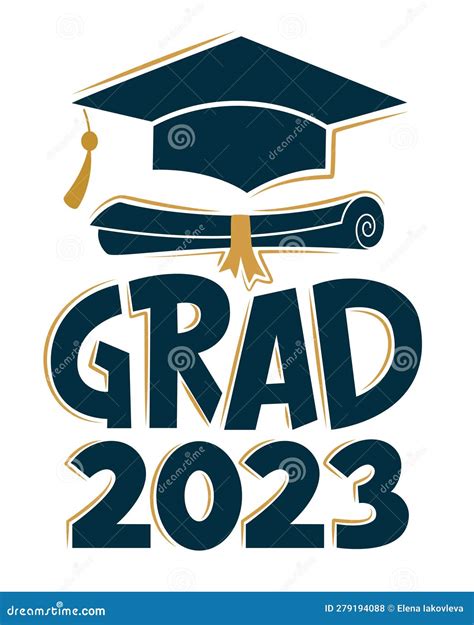 Congrats Graduates Grad 2023 Greeting Sign With Academic Cap And