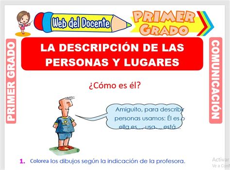 Descripción De Personas Y Lugares Para Primer Grado De Primaria