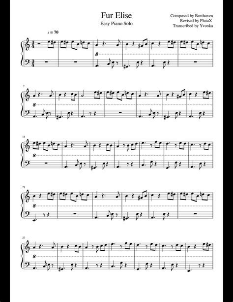 Ludwig van beethoven fur elise arranged for clarinet and piano. Fur Elise sheet music for Piano download free in PDF or MIDI
