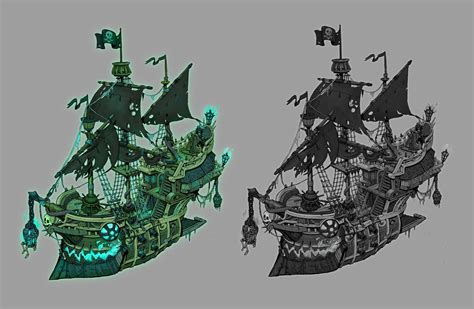 ArtStation Ghost Pirate Ship Reid Monninger Pirate Ship Art Pirate Ship Drawing Ghost