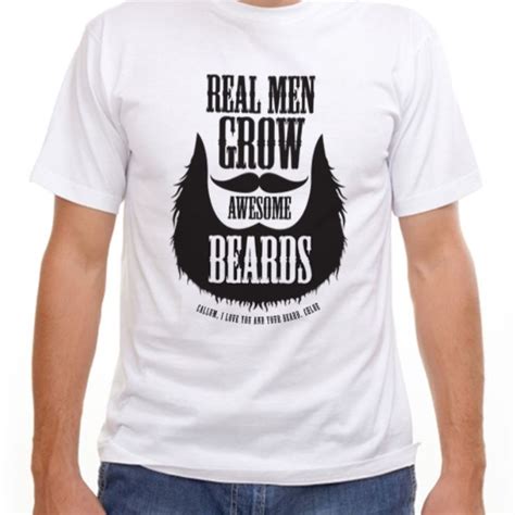 Personalised Real Men Grow Awesome Beards T Shirt The T Experience