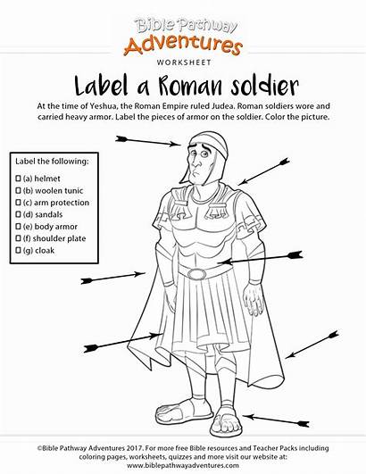 Roman Soldier Worksheet Label Coloring Bible Activities