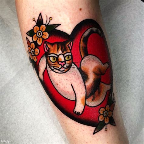A cat in at hoodie is a cute cat tattoo for girls. Cat heart tattoo (With images) | Heart tattoo, Tattoos ...