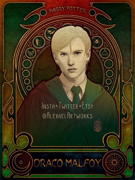 Draco Malfoy From Harry Potter In Art Nouveau Style By AlexaelArtworks