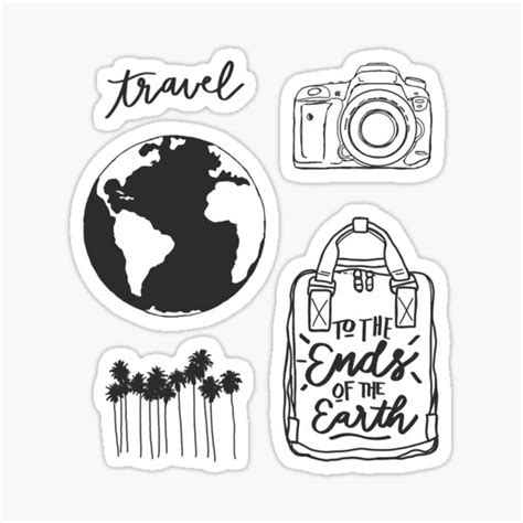 Travel Mini Sticker Pack Sticker For Sale By Glowingly Redbubble