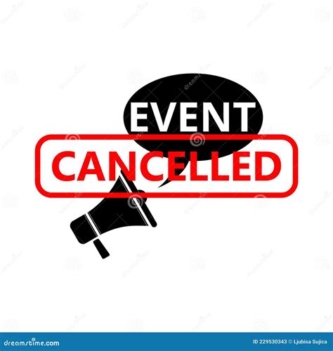 Event Cancelled Sign Isolated On White Background Stock Vector