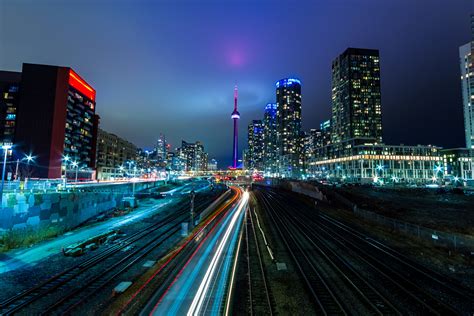 Canada Houses Roads Night Toronto Cities Wallpaper