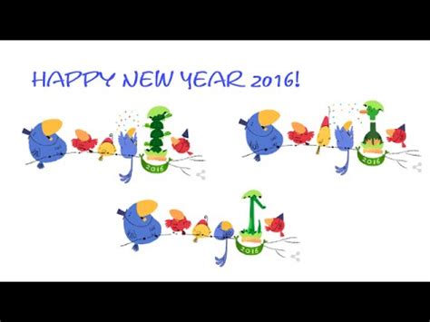 The new google doodle lets you play as momo the cat as you help her save the magic cat academy from various ghosts and evil spirits. New Year 2016 - Happy New Year 2016 Google Doodle - YouTube