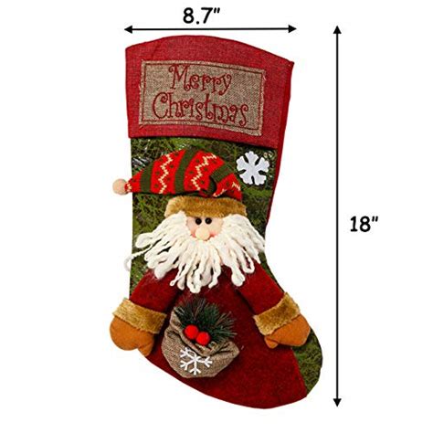 sunnyglade 3pcs 18 christmas stocking classic large stockings santa snowman reindeer xmas