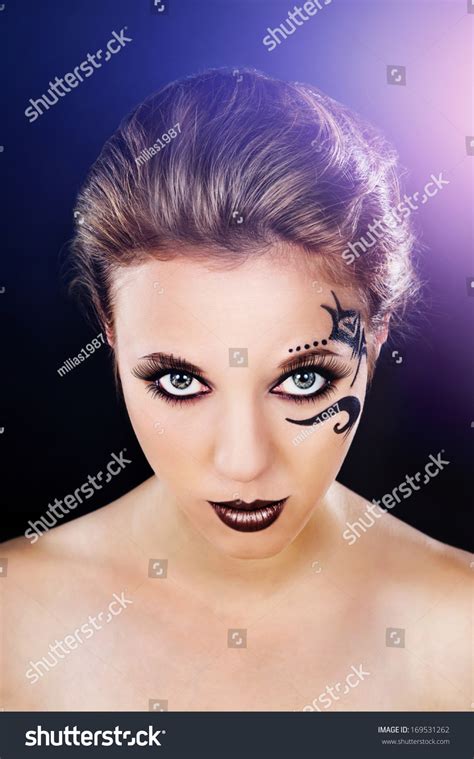 Beautiful Girl Tattoo On His Face Stock Photo 169531262 Shutterstock