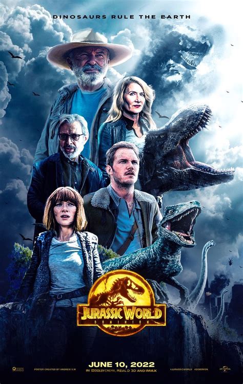 Jurassic World Dominion Poster All Characters 2022 Dinosauro Dinosauri Aerografia
