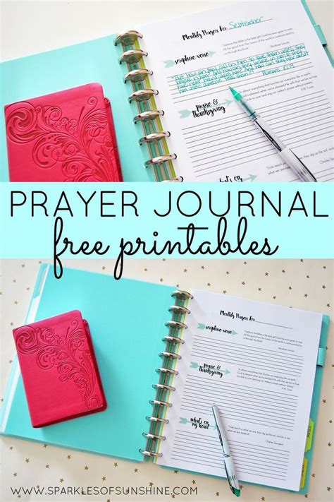 Prayer Journal Free Printables Sparkles Of Sunshine Prayer Journal