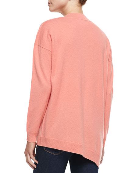 Derek Lam 10 Crosby Cashmere V Neck Sweater With Asymmetric Hem