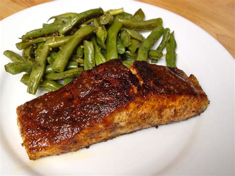 Like all fish, salmon cooks quickly. Pan-seared Oven-finished Salmon with Barbecue Sauce