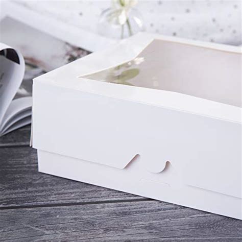 Pcs White Cookie Bakery Boxes Large Kraft Paperboard Pie Boxes