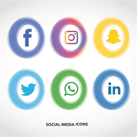 The Social Media Icons Are Arranged In Different Colors