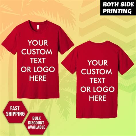 Custom T Shirt Front And Back Etsy