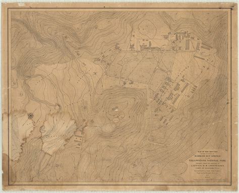 Map Of The Grounds In The Vicinity Of Mammoth Hot Springs In The