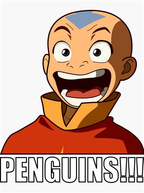 Avatar The Last Airbender Penguins Aang Sticker Sticker For Sale By