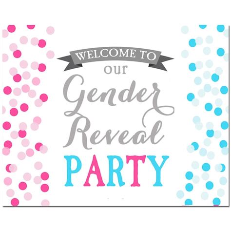 gender reveal welcome sign printable instant download gender reveal confetti collection by