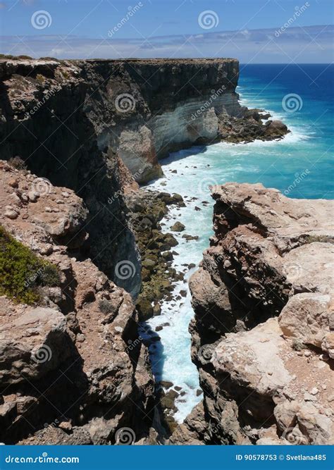 High Rocky Coast With Surf Stock Image Image Of Fall Breakaway