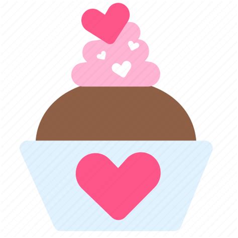 Cupcake, heart, love, sweet, valentine, valentine's, valentine's day icon