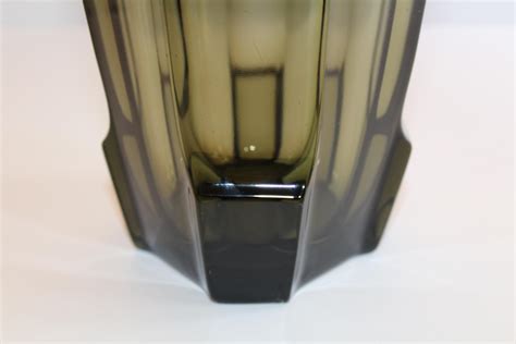 Art Deco Faceted Black Glass Vase In The Style Of Moser For Sale At 1stdibs Art Deco Glass