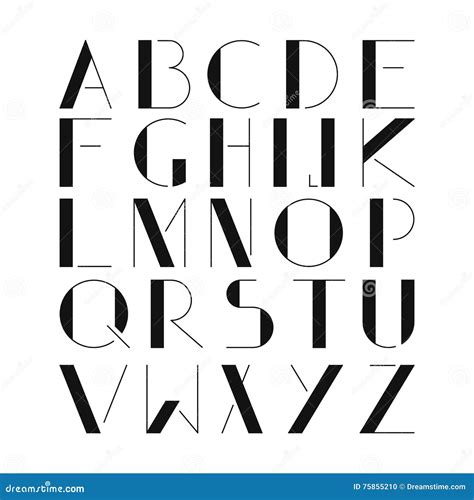 Alfabeto Negro Simple En El Fondo Blanco Ilustración del Vector Ilustración de alfabeto