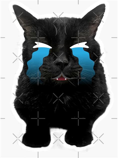 Pegatina Gato Llorando Lindo Gato Negro Llorando Meme De Artifylove