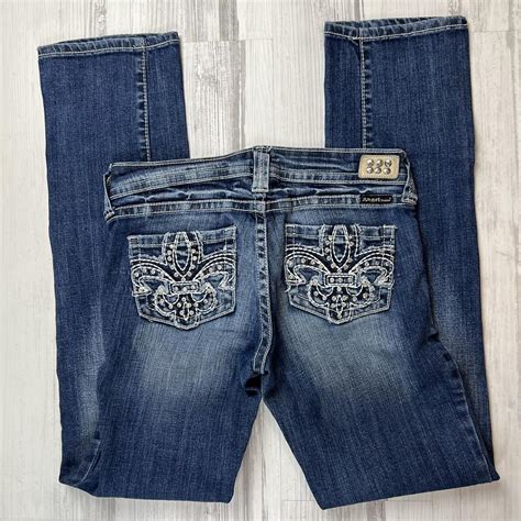 Mcbling Bedazzled Back Pocket Denim Jeans Size 27 Depop