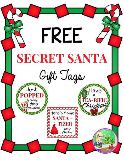 secret santa t tags free printable