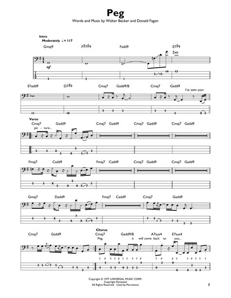 Peg by Steely Dan - Easy Bass Tab - Guitar Instructor